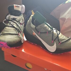 Nike Green and Pink Track Shoes